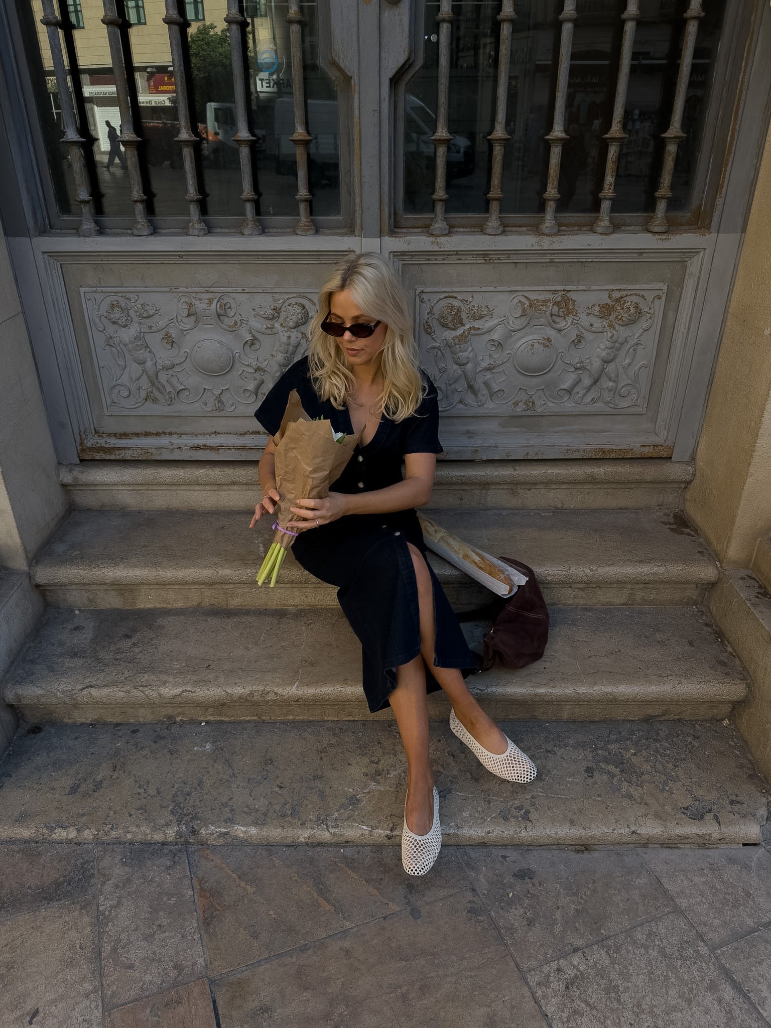 VMSANNI Long Dress - Dark Blue Denim